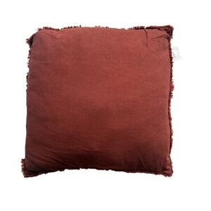 Casaluna Euro Pillow Unisex 26x26 Dark Clay Rosewood Brown Linen Blend modern